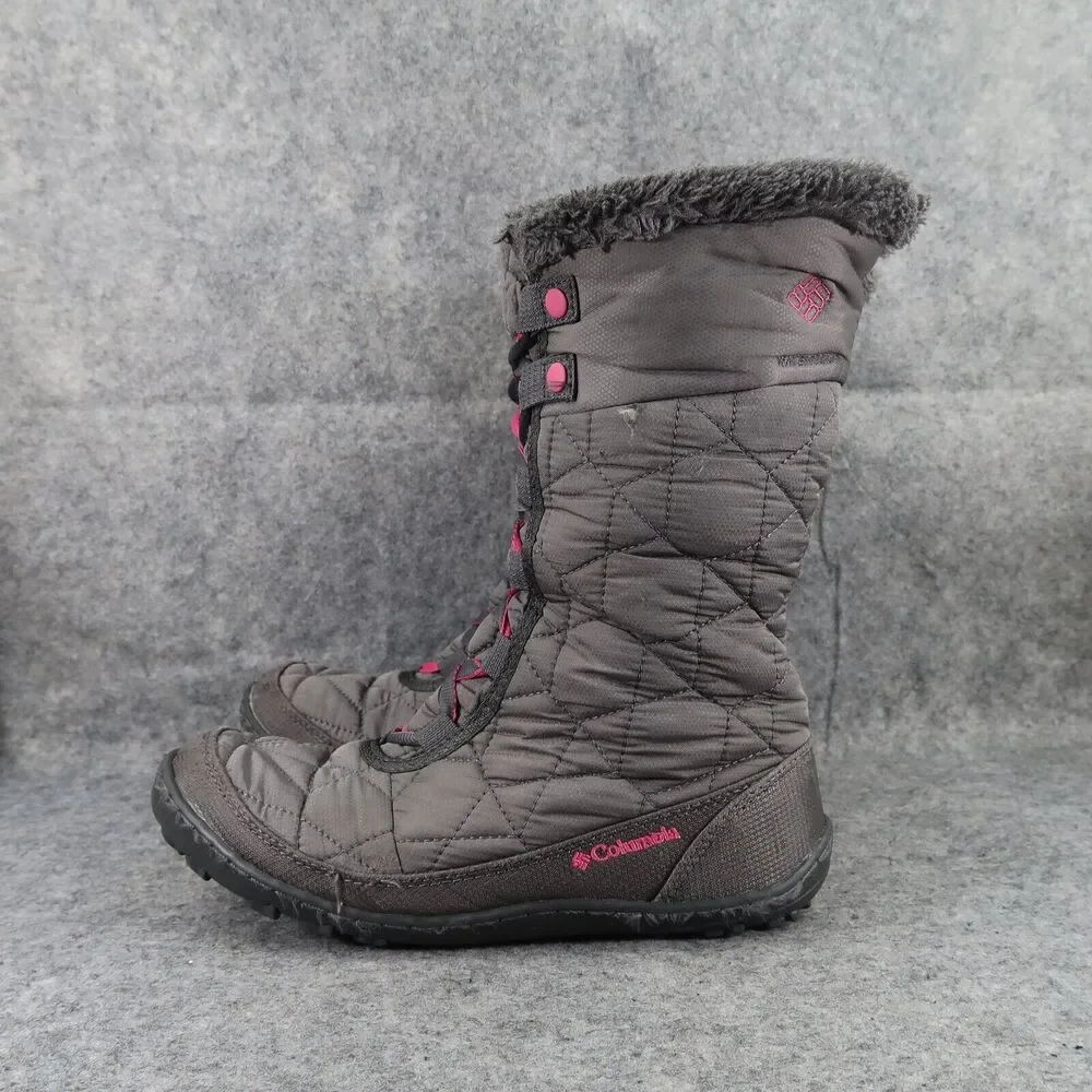 Columbia Shoes Youth 5 Boots Winter Snow Minx Waterproof Lace Up Insulated Grey